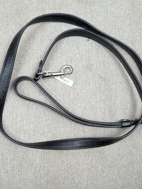 Coach Black Leather Dog Leash New Nwt